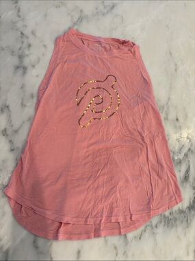 Peloton Pink Tank with Gold Logo